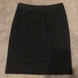 Black midi cloth pencil skirt